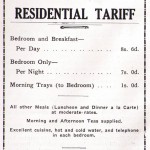 Club Tariff Advertisement 1939